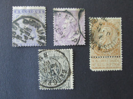 BELGIQUE 4 Timbres 1c 1866 Bruges 50c 1883 2f 1884 Anvers 50c 1893 Chancellerie Leopold II Belgie Belgium Timbre Stamps - Other & Unclassified