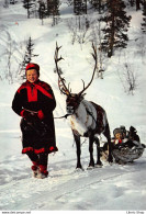 Finnmark, North Norway. Same Og Reinsdyr. Lapp And Reindeer. - Cpsm GF ( ͡♥ ͜ʖ ͡♥) ♥ - Norvegia