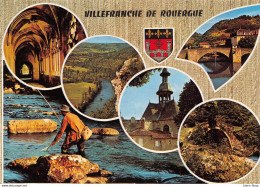 [12] VILLEFRANCHE De ROUERGUE  Et Ses Environs Touristiques - Pécheur De Truite Cpm GF ( ͡♥ ͜ʖ ͡♥) ♥ - Villefranche De Rouergue