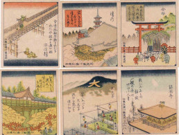 Japan Matchbox Labels, 6 X Country, Nature, Mountains, - Scatole Di Fiammiferi - Etichette