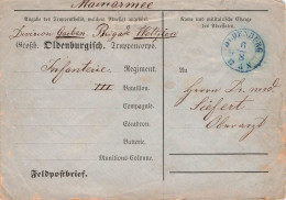 LETTRE. ALLEMAGNE. DIVISION GAEBEN, BRIGADE WELTZIEN, MAINARMEE. OLDENBURG - Oldenbourg