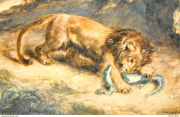 LION Et Caiman  Par Eugène DELACROIX - Musée Du Louvre -Comité National De L'Enfance Cpsm PF ( ͡♥ ͜ʖ ͡♥) ♥ - Pintura & Cuadros