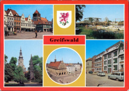 Greifswald Platz Der Freundschaft Klappbrücke Rubenowdenkmal Knopfstraße 1985 - Greifswald