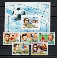 Congo 1978 Footballl Soccer World Cup Set Of 5 + S/s With Winners Overprint In Silver MNH - 1978 – Argentina