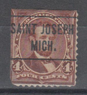 USA Precancel Vorausentwertungen Preo Locals Michigan, Saint Joseph 254-L-1 TS, Stamp Defect - Prematasellado