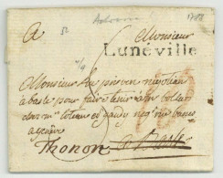 Luneville 1788 Pour Bale Suisse Thonon LAS Du Marquis De ...? - 1701-1800: Vorläufer XVIII