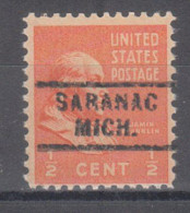 USA Precancel Vorausentwertungen Preo Locals Michigan, Saranac 729 - Preobliterati