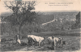 GANNAT (Allier) - Vue Prise De La Colline - Labourage, Attelage De Boeufs Tirant La Charrue - Voyagé 1920 (2 Scans) - Andere & Zonder Classificatie