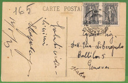 Ad0913 - GREECE - Postal History -  POSTCARD Salonique To ITALY 1920's - Briefe U. Dokumente