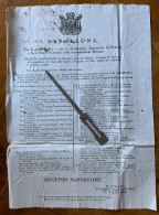 NAPOLEONE - MANIFESTO (30x40) 20/8/1807 - ELENCO DEI GIUDICI DELLA CORTE DI GIUSTIZIA MILANO,NOVARA,CREMONA.COMO,ecc.. - Historical Documents