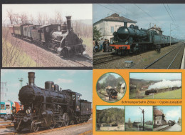 4 Verschiedene Ak Mit Motiv Eisenbahn Dampfloks 16 - Eisenbahnen