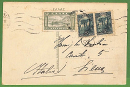 Ad0915 - GREECE - Postal History -  POSTCARD To ITALY 1928  OLYMPIC STADIUM - Lettres & Documents