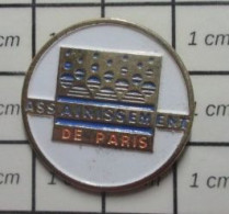 810H  Pin's Pins / Beau Et Rare / ADMINISTRATIONS / ASSAINISSEMENT DE PARIS - Administraties