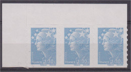 Marianne De Beaujard Autoadhésif N°288 1,30 € Bleu Ciel Neuf ** Bloc 3 Timbres Haut De Feuille Bande Phospho Continue - 2008-2013 Marianne De Beaujard