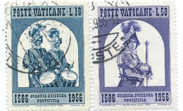 Vaticano 1956; Istituzione Della Guardia Svizzera ,450Th Swiss Guard : L. 10 + L. 50, Used. - Used Stamps