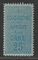 ALGERIE - COLIS POSTAUX - N°1 * (1899) 25c Bleu Sur Azuré - Paquetes Postales