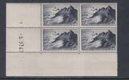 France  N°  764  XX  Pointe Du Raz  En Bloc De 4 Coin Daté Du 5 - 9 - 47  Sans Charnière  TB - 1940-1949