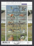 Nederland 2016 Nvph Nr 3401 - 3410, Mi Nr 3459 - 3468, Vogels Van Het Wad, Birds, Sheet - Gebruikt