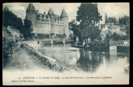 CPA - (56) Josselin - Le Chemin De Halage Le Pont Ste Croix Et, à L'arrière Plan, Le Chateau (Oblitération à étudier) - Josselin