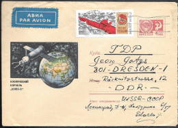 Soviet Space Postal Stationery Cover 1969 Mailed. "Soyuz 3" Mission - Russia & USSR