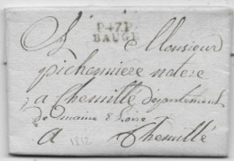 Département De MAINE ET LOIRE  Lettre De CHERISE 1812 Marque Postale P47P / BAUGE Indice 13 SUP - 1801-1848: Precursori XIX