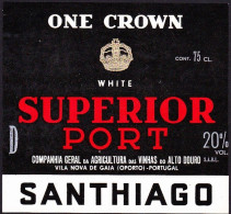 Port Wine Label, Portugal - One Crown SUPERIOR PORT -|- Compª Vinhas Alto Douro. Vila Nova Gaia - Andere & Zonder Classificatie