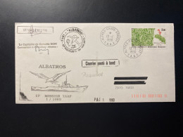 Lettre "TAAF" - 13/01/1990 - 143 - TAAF - Crozet - Flore - Bateaux - Patrouilleur Albatros - Lettres & Documents