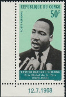 THEMATIC FAMOUS PEOPLE: MARTIN LUTHER KING. NOBEL PEACE PRIZE   -  CORNER STAMP WITH DATE  -    CONGO - Martin Luther King