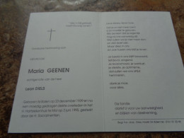 Doodsprentje/Bidprentje  Maria GEENEN   Balen 1939-1995 Mol - Religion & Esotericism