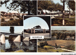 CAR-AAX-P5-33-0366 - MONSEGUR - Vue Generale - Les Allées - La Halle - Le Pont Sur Le Dropt - Vue Sur La Plaine - Sonstige & Ohne Zuordnung