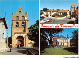 CAR-AAX-P5-31-0357 - SOUVENIR DE FONTENILLES - L'eglise - La Place - Le Chateau - Andere & Zonder Classificatie