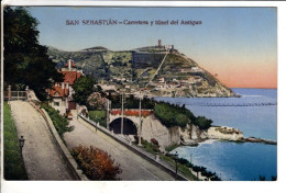 San Sebastian - Carretera Y Tunel Del Antiguo -  Regatas De Balandros - 2 Cartes Postales Ancienne - Guipúzcoa (San Sebastián)