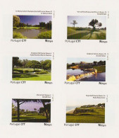 Carnet 18 Timbres Personnalisés Terrains De Golf Portugais 18 Cours Emblématiques 18 Personalized Stamps Bkl Golf Course - Golf