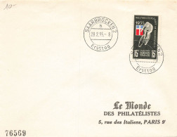 LETTRE. 28 2 55. SAARBRUCKEN  POUR LA FRANCE - Cartas & Documentos