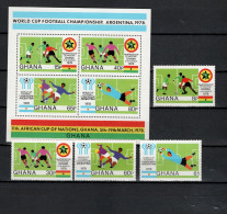 Ghana 1978 Football Soccer World Cup Set Of 4 + S/s MNH - 1978 – Argentina
