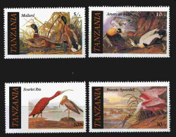 Tanzania 1986 Audubon Birds  Y.T. 277/280 ** - Tanzania (1964-...)