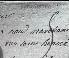 Neufchatel-en-Bray NEUCHATEL A Sec 1744 Pour Paris RR Ind. 21 Vincent Pothion LAS D'Humieres - 1701-1800: Voorlopers XVIII