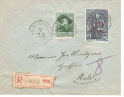 TP 300-307 Surcharge B.I.T. S/L. Recommandée Obl. Welkenraedt 13/10/1930 > Aubel Vignette LIEGE 1930 Expo Internationale - Covers & Documents