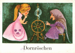 H2134 - Wongel ? Schallnau ??  Märchen Dornröschen Glückwunschkarte - Planet  Verlag DDR - Fairy Tales, Popular Stories & Legends