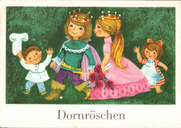 H2136 - Wongel ? Schallnau ??  Märchen Dornröschen Glückwunschkarte - Planet  Verlag DDR - Fairy Tales, Popular Stories & Legends