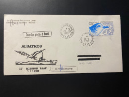 Lettre "TAAF" - 28/01/1990 - 142 - TAAF - Saint Paul - Oiseaux  - Pétrel Bleu - Patrouilleur Albatros - Cartas & Documentos