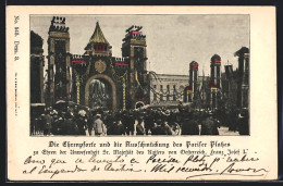 AK Berlin, Ehrenpforte Und Ausschmückung Des Pariser Platzes Zum Besuch Des österr. Kaisers Franz Josef I.  - Mitte