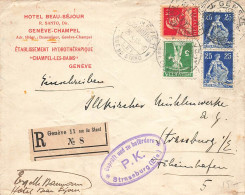 LETTRE. SUISSE. 29 10 15. HOTEL BEAU-SEJOUR GENEVE. RECOMMANDE POUR LA FRANCE. CENSURE - Briefe U. Dokumente