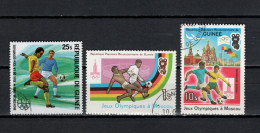 Guinea 1976/1982 Football Soccer, Olympic Games 3 Stamps CTO - Used Stamps