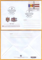 2021 Moldova Moldavie  FDC 30 Recognition Of The Independence Of The Republic Of Latvia Cover - Moldavie