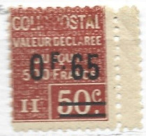 FRANCE COLIS POSTAL N° 60 0.65 S 50 C ROUGE VALEUR DECLAREE NEUF SANS CHARNIERE - Mint/Hinged