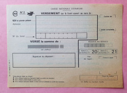 Formulaire De Versement Sur Livret - La Poste Caisse Nationale D'Epargne - Documents De La Poste