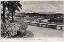 64 - PAU - Vue Vers La Chaîne Des Pyrénées Prise Du Square Saint-Martin - Pau