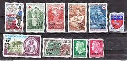 Réunion 1969 1970 Année Complète 383/392 Neuf ** TB MnH Sin Charmela Cote 18 - Unused Stamps
