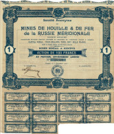 - Titre De 1907 -  Société Anonyme De Houille & De Fer De La Russie Méridioname - - Russie